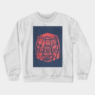 Illustration of the three wise men and baby Jesus Christ Crewneck Sweatshirt